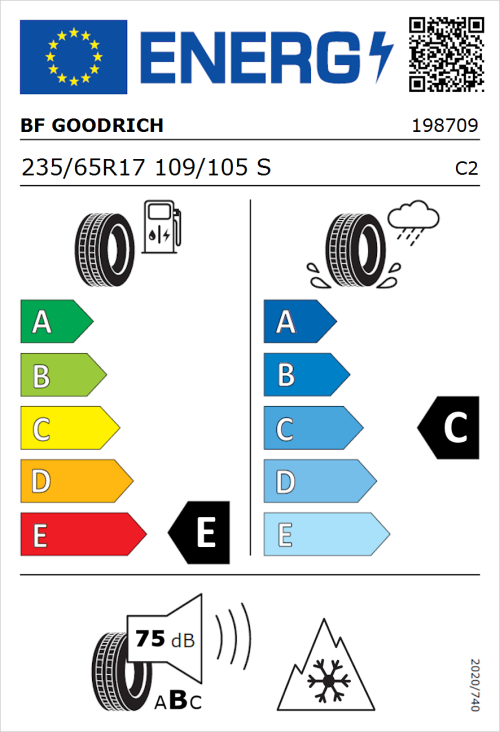 Tyre Label for BF Goodrich All-Terrain T/A KO3 235/65R17 109/105S